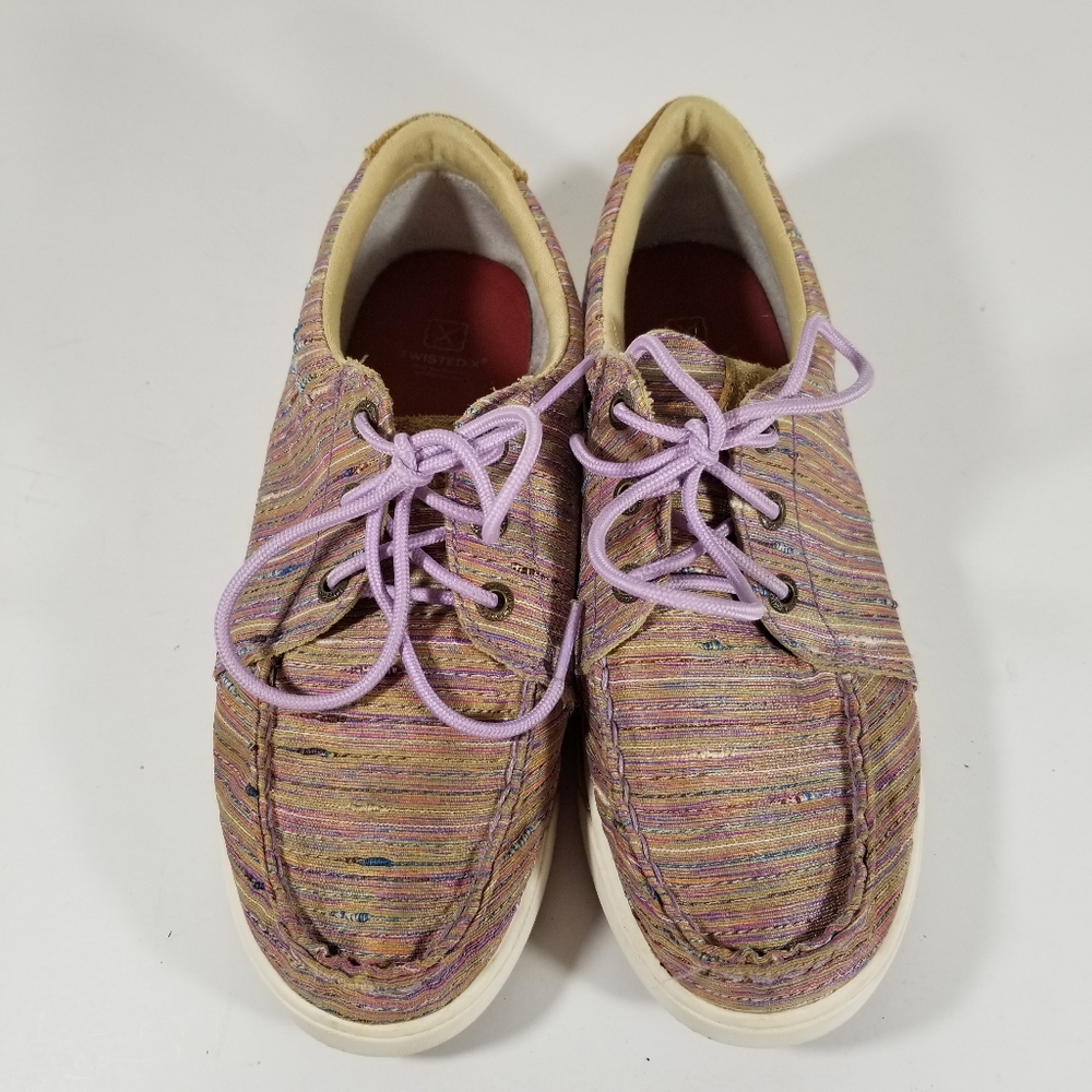Twisted X Shoes Girl's Size 4M Kicks Lilac Multicolor Lace Up